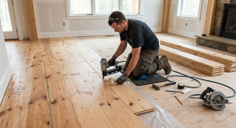 Pine Floor Installation in Waterford, MI